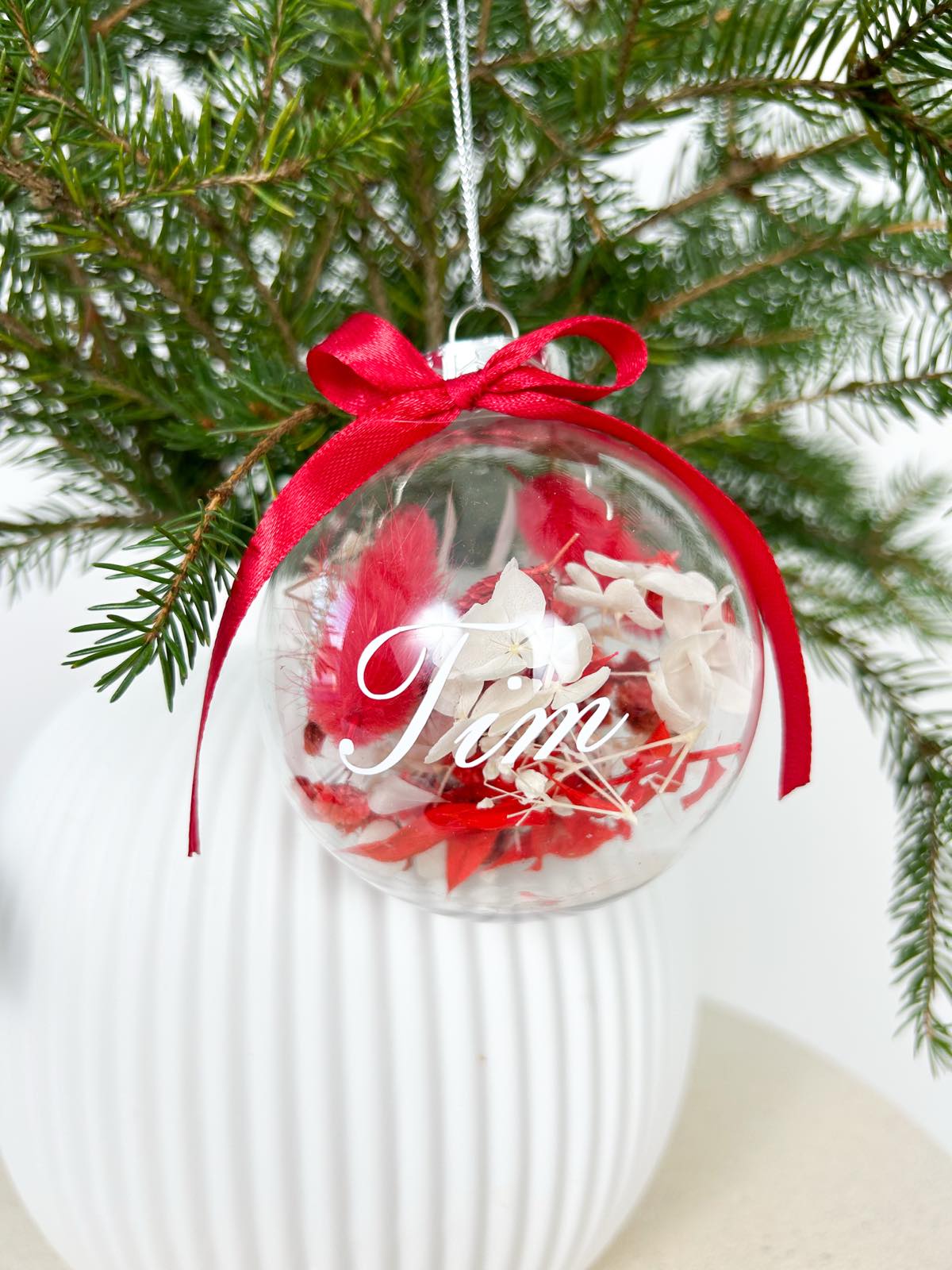 Set dveh božičnih okraskov rdeč