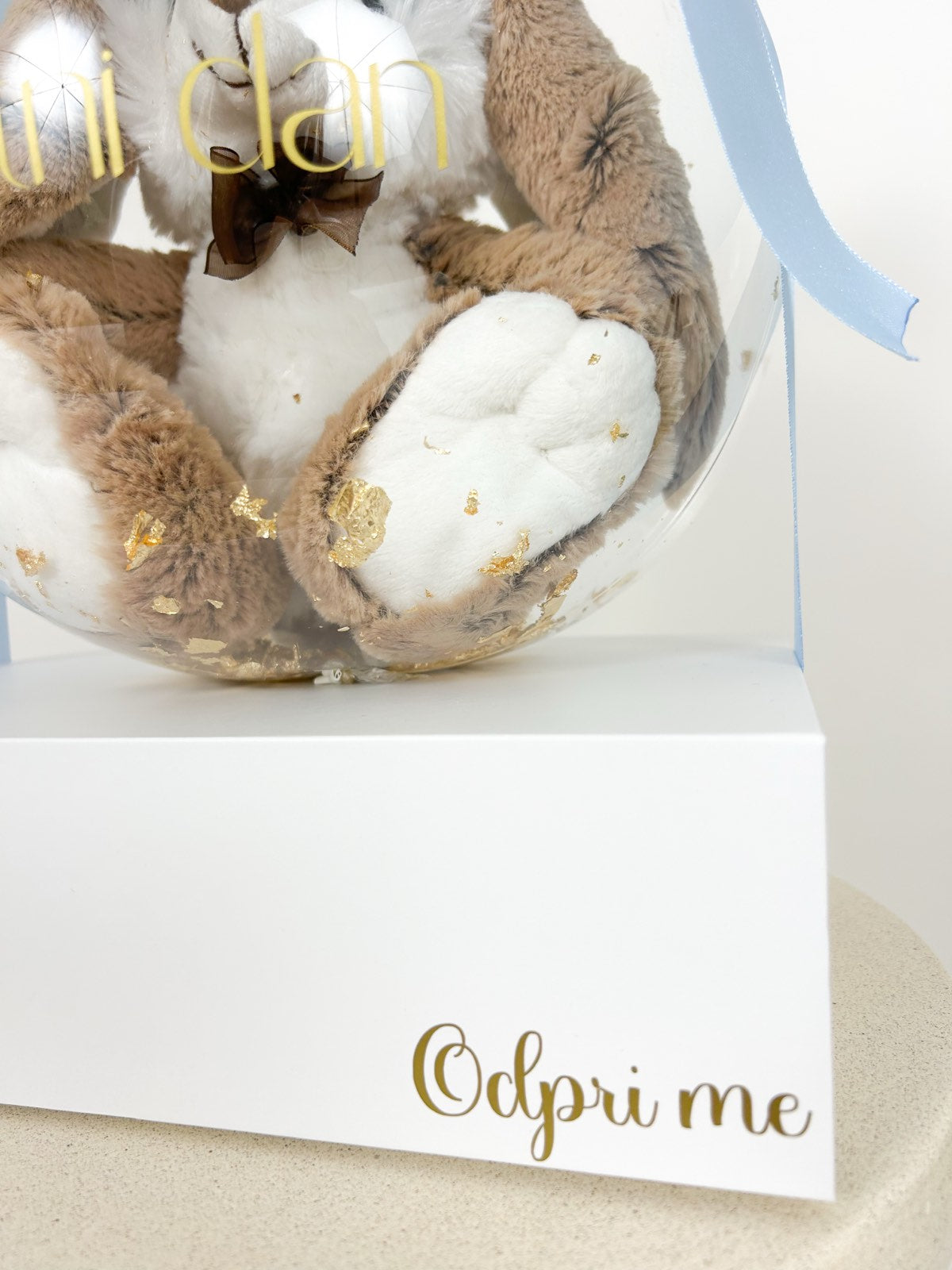 Rojstnodnevni balon z zajčkom moder