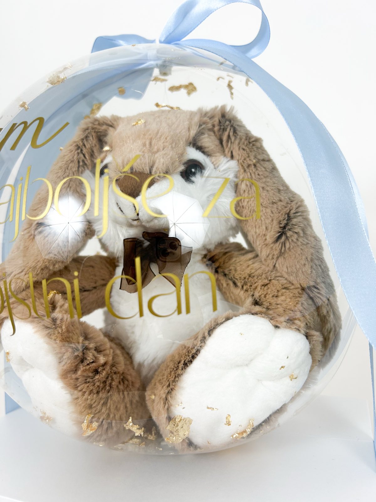 Rojstnodnevni balon z zajčkom moder