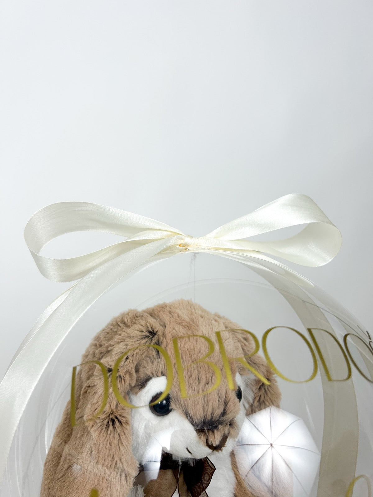 Balon ob rojstvu otroka z igračo bež