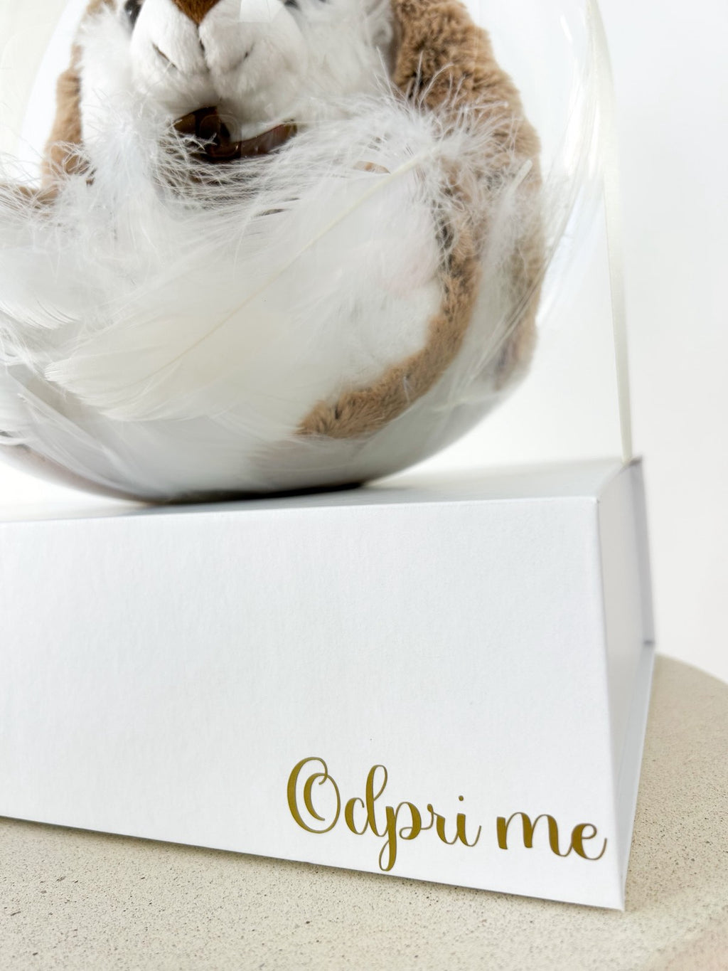 Rojstnodnevni balon z zajčkom bež