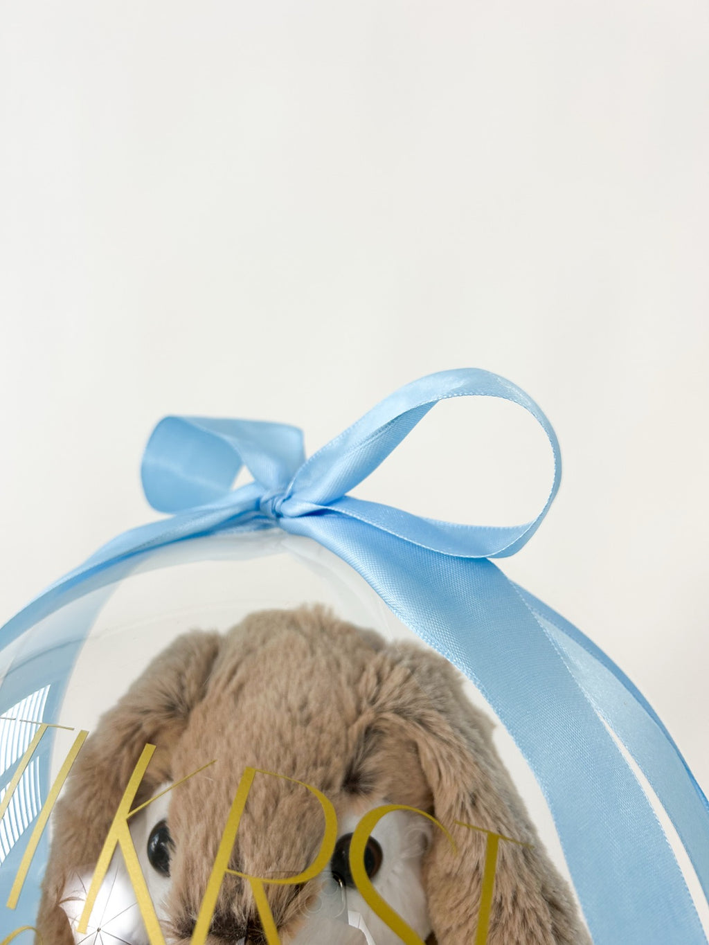 Krstni balon z zajčkom moder