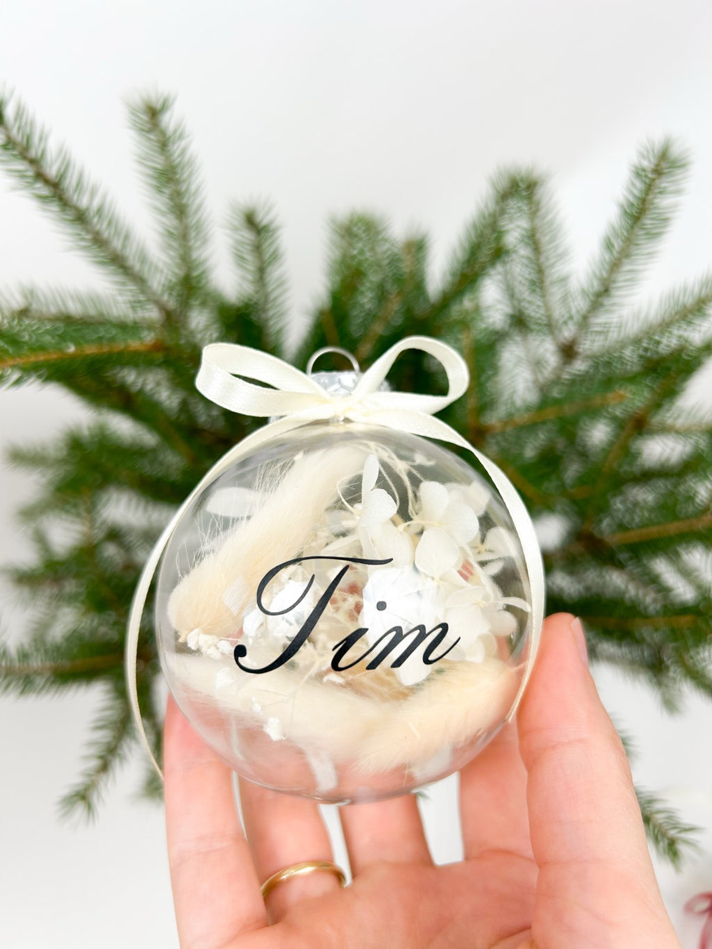 Set dveh božičnih okraskov bež