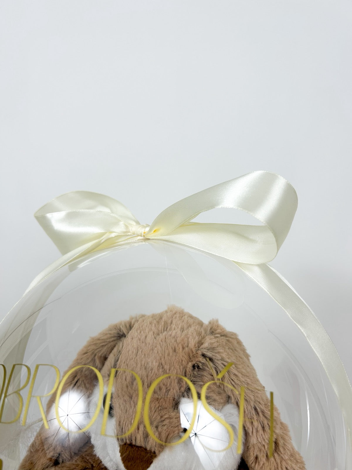 Balon ob rojstvu otroka z igračo bež