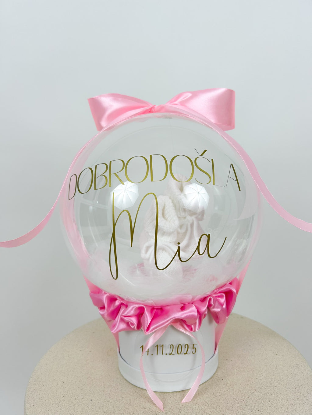 Mini balon s copatki roza