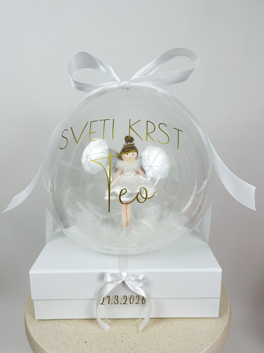 Krstni balon z angelčkom
