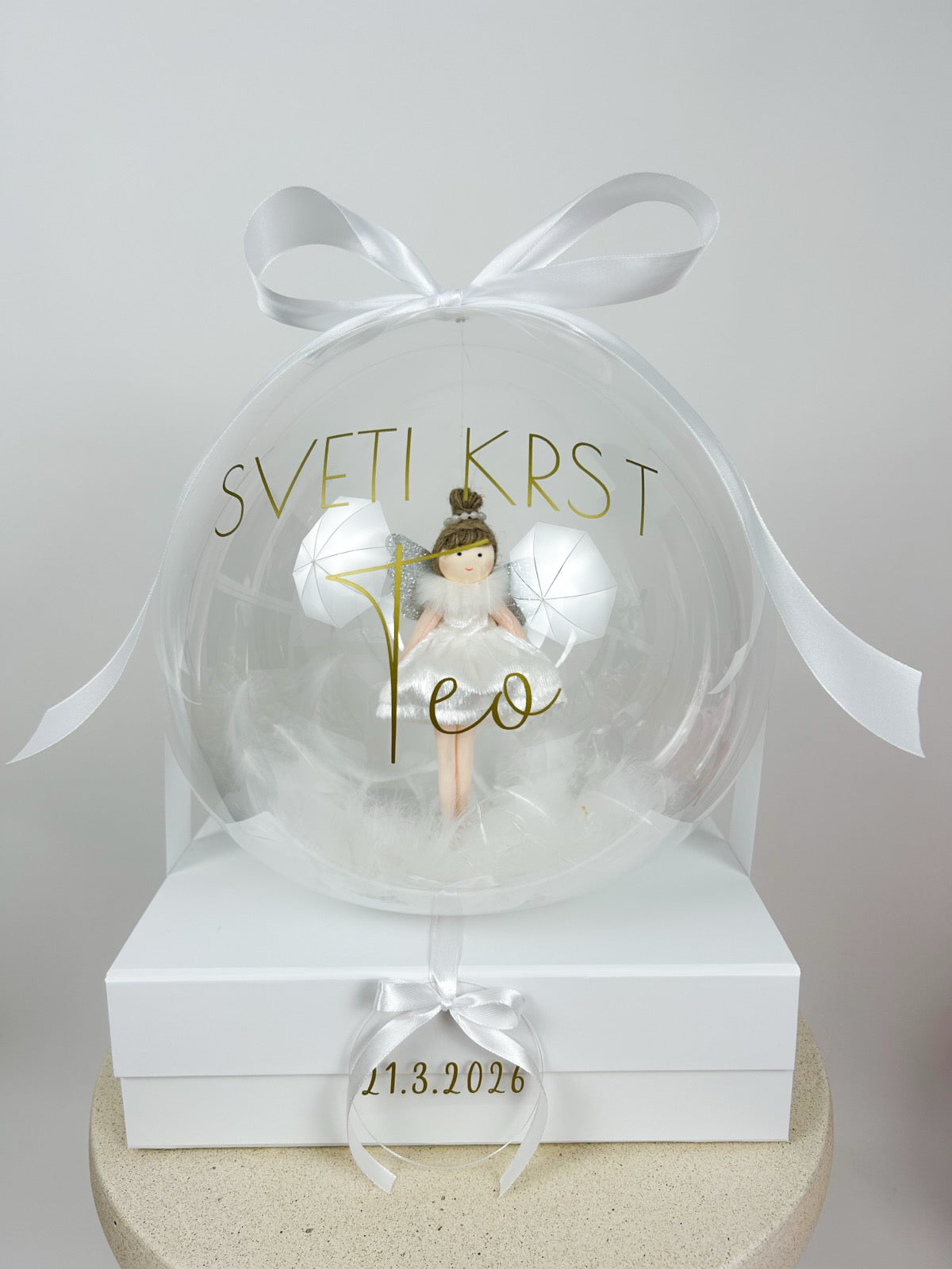 Krstni balon z angelčkom