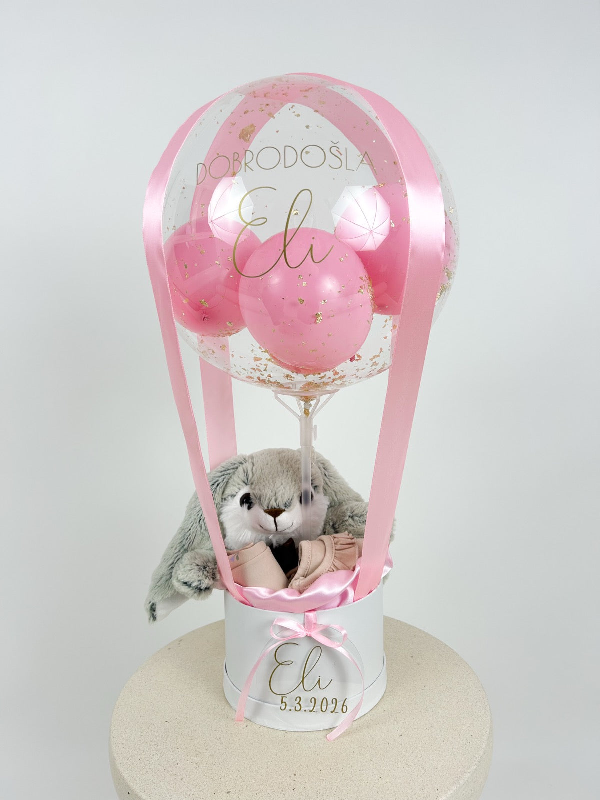 Hot air darilni set roza