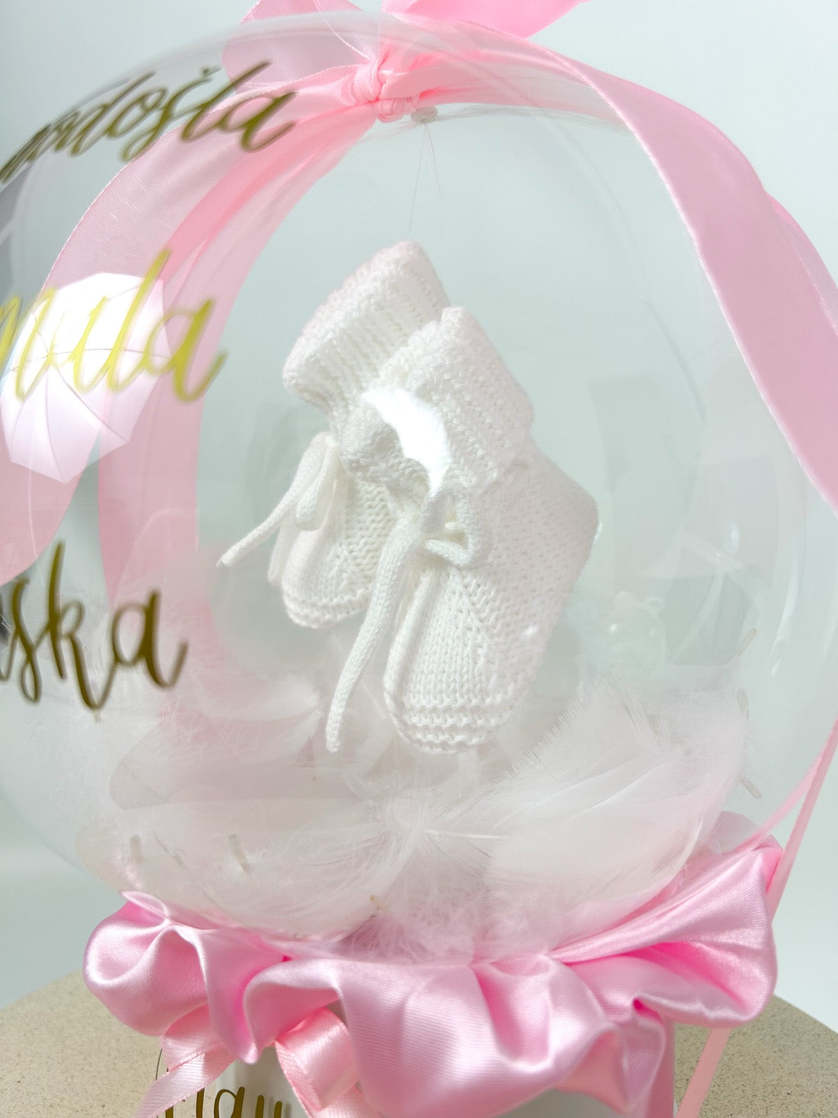 Mini balon s copatki roza