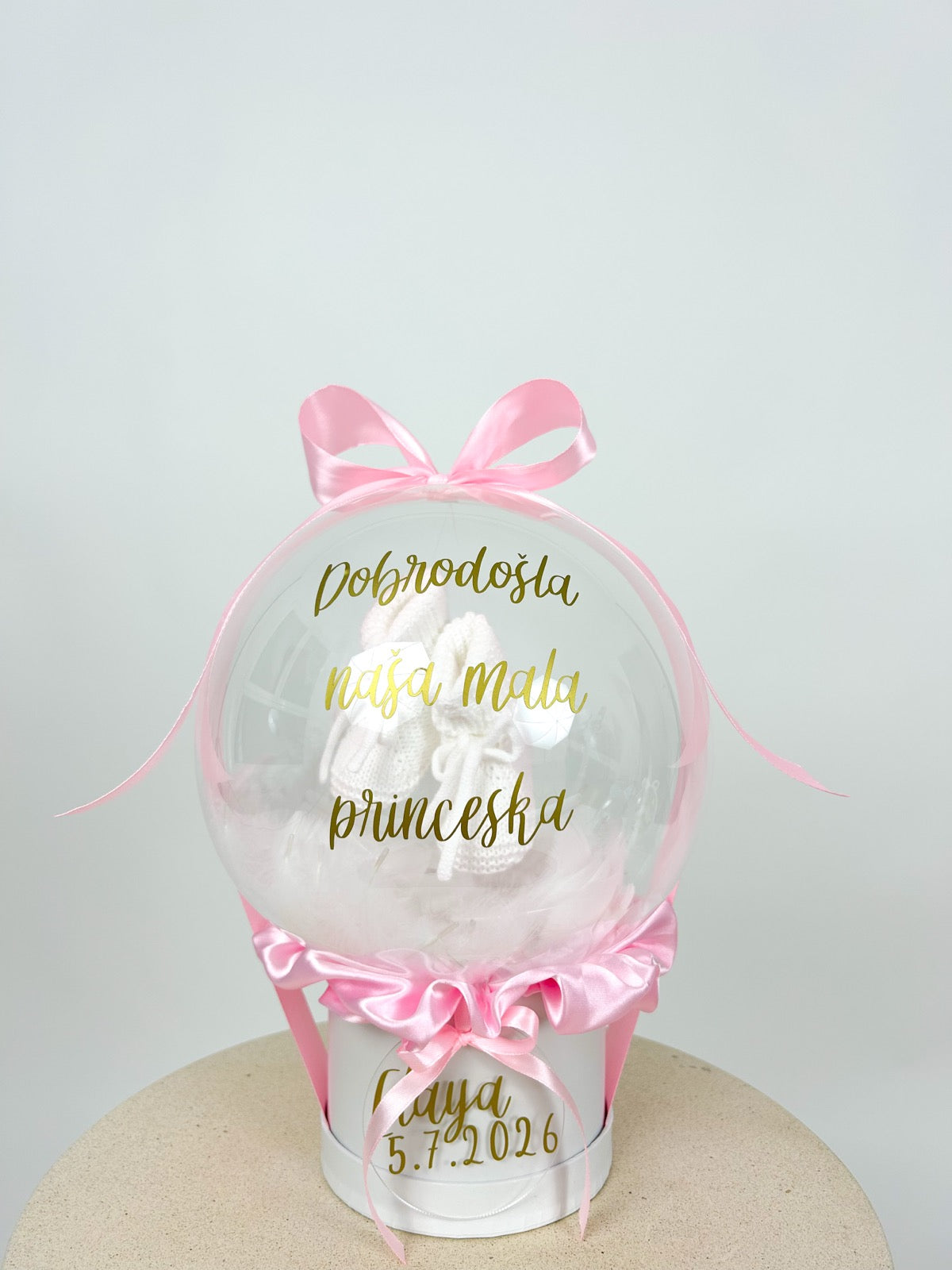 Mini balon s copatki roza